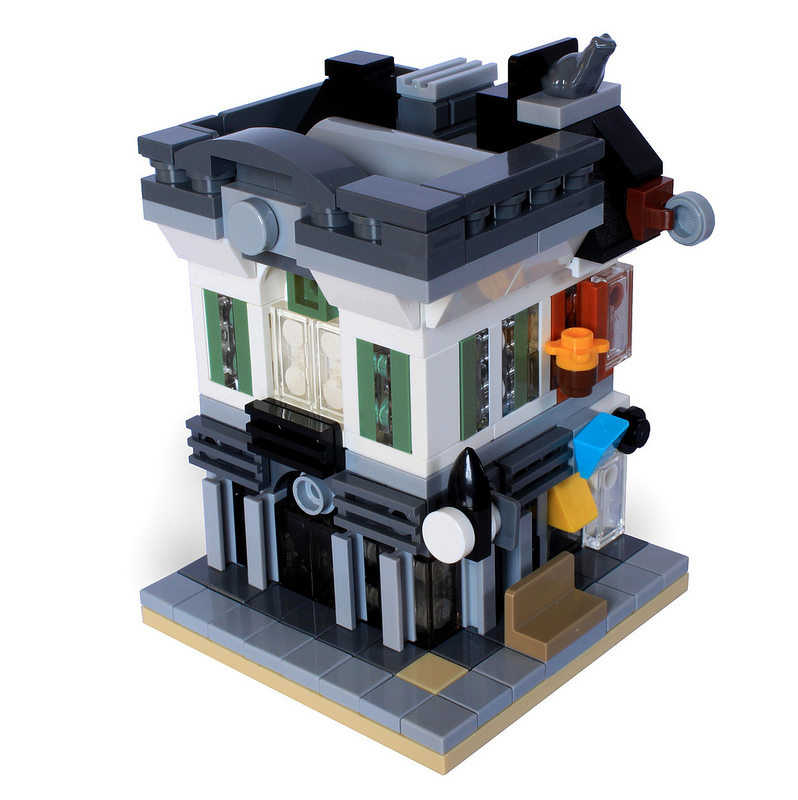Lego mini modular Brick Bank – Build video